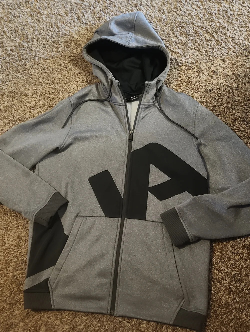 Under Armour Gray and Black Full-Zip Performance Hoodie